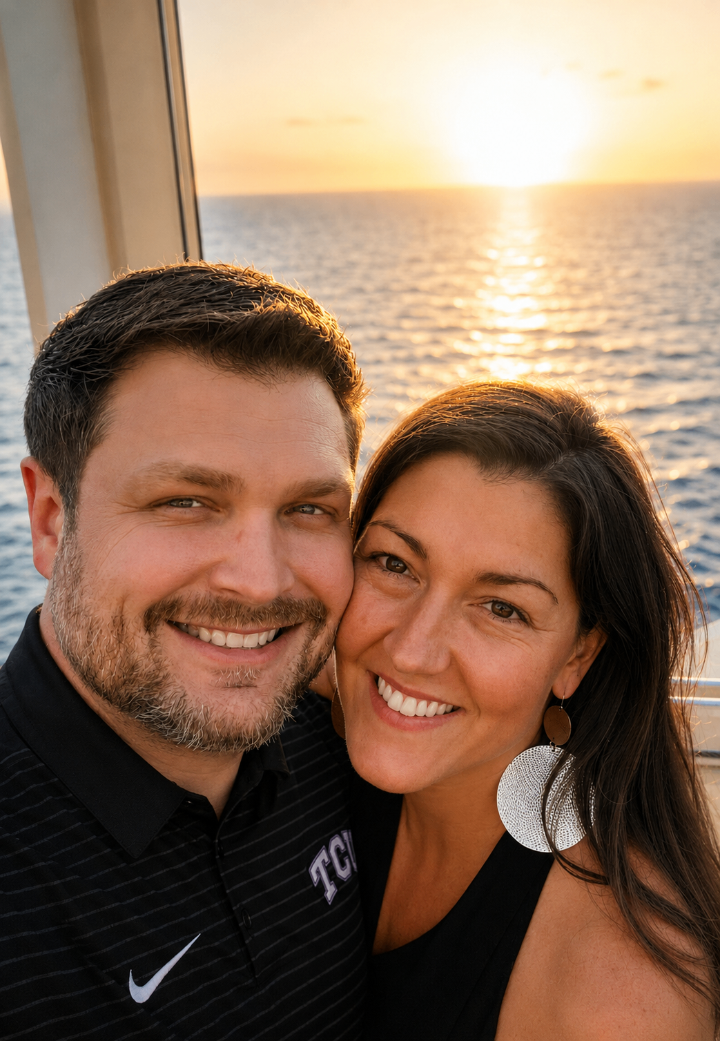 Ashley Freeman with her husband Kurtis at sunset